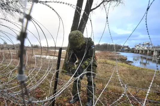 Ogrodzenie z drutu kolczastego w Estonii